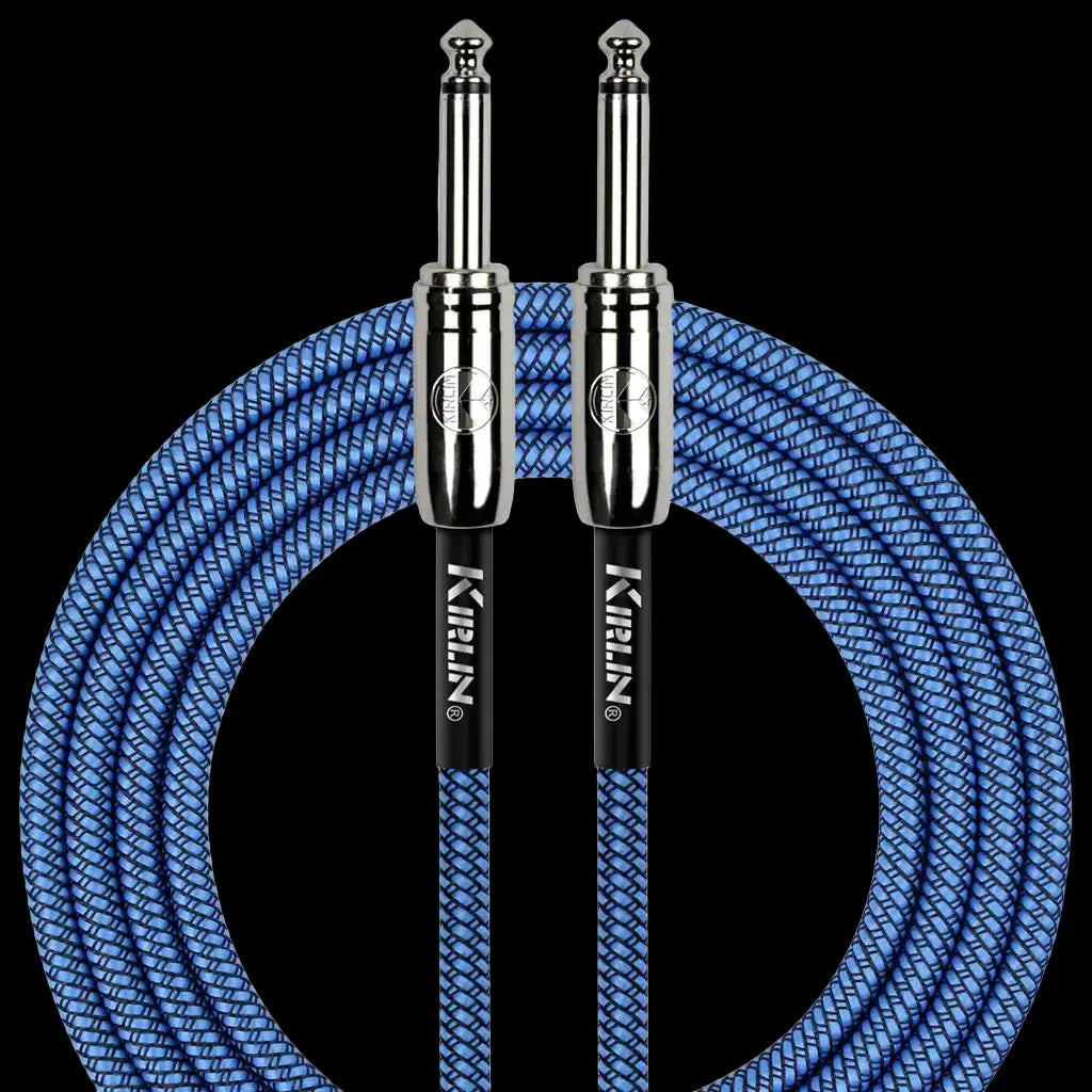 Buy Kirlin Fabric 20' Straight Blue Guitar Cable