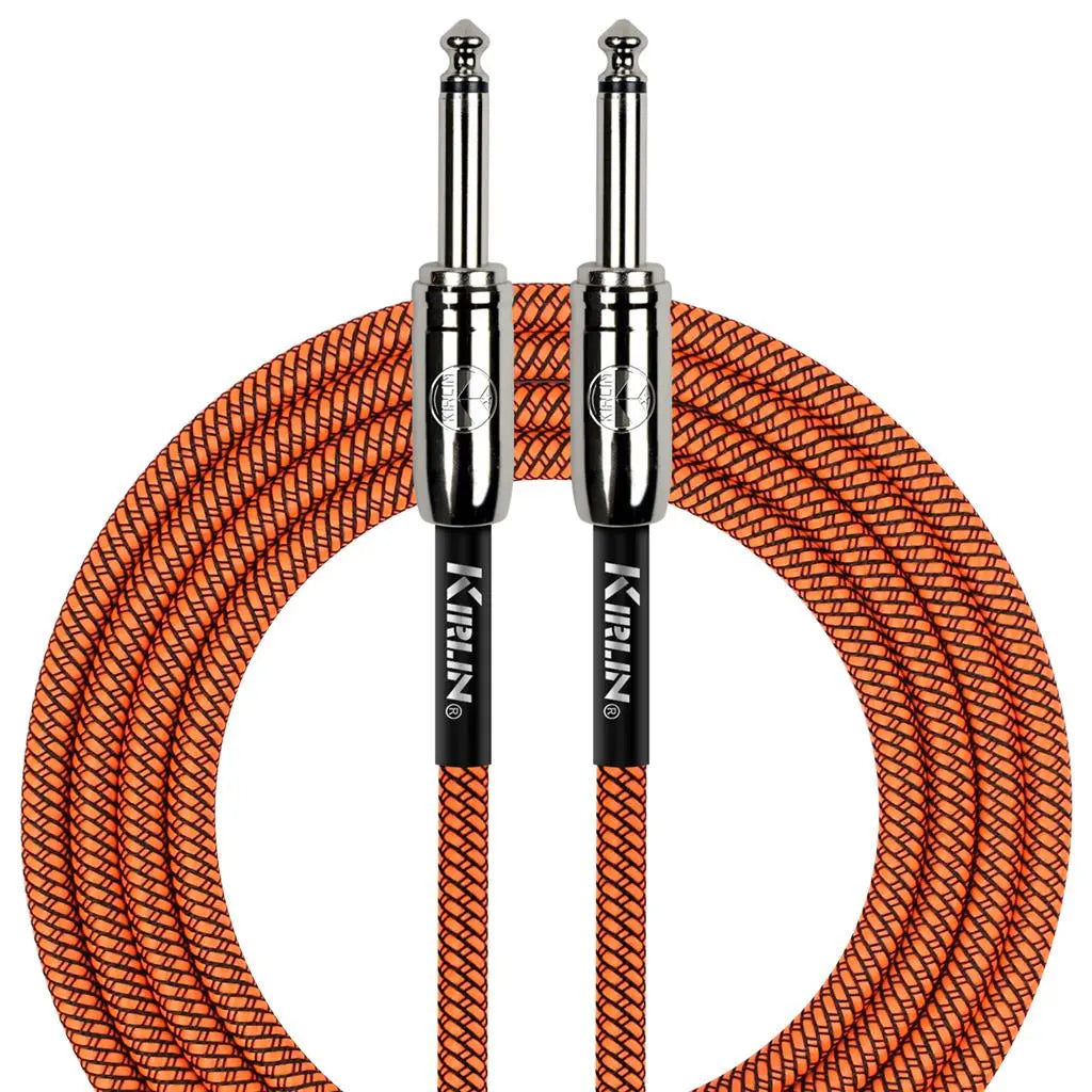 Buy Kirlin Fabric 20' Straight Orange Guitar Cable