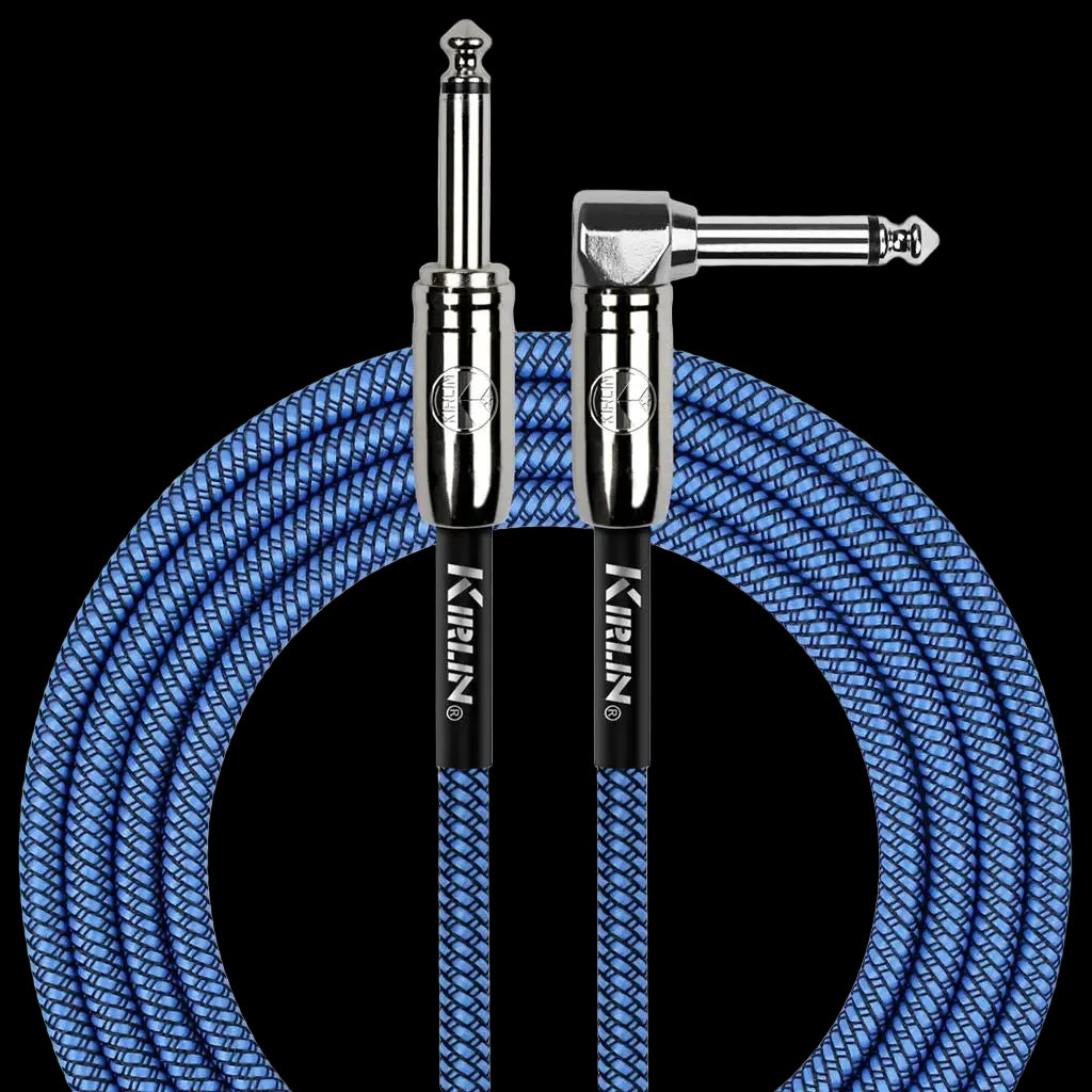 Buy Kirlin Fabric 20' Strt To Angle Blue Guitar Cable