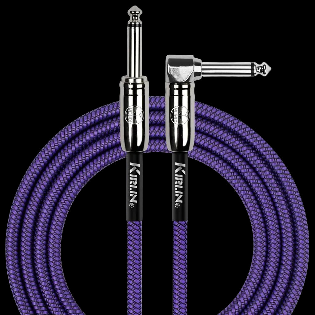 Buy Kirlin Fabric 20' Strt To Angle Purple Guitar Cable