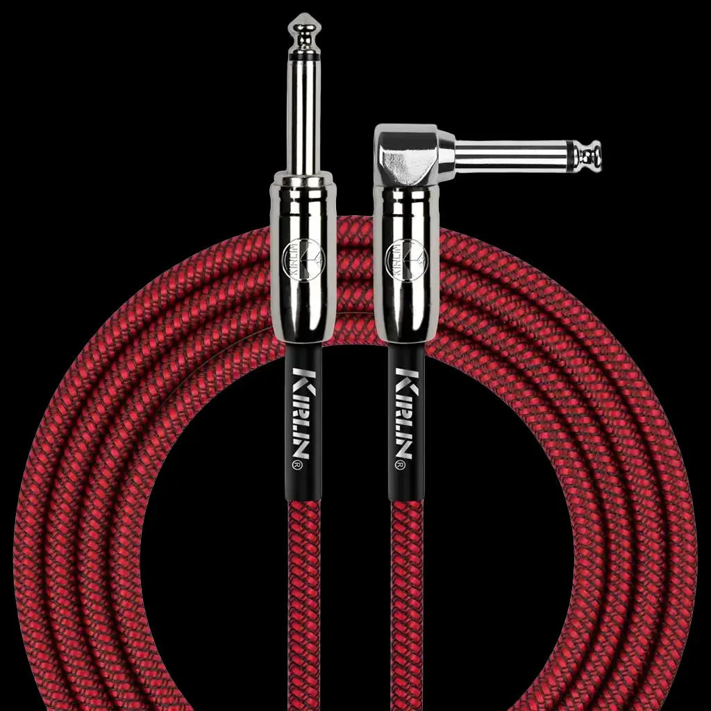 Buy Kirlin Fabric 20' Strt To Angle Red Guitar Cable