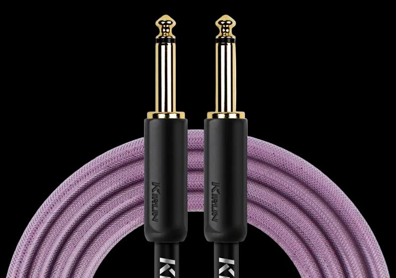 Kirlin IPW201BG - PU Fabric Gel 20' Straight Purple Guitar Cable - Richards Guitars Of Stratford Upon Avon