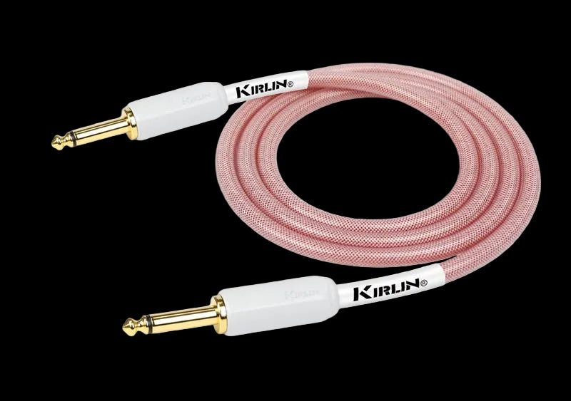 Kirlin IPW201W - DRD FABRIC GEL 20' STRAIGHT RED Guitar Cable - Richards Guitars Of Stratford Upon Avon