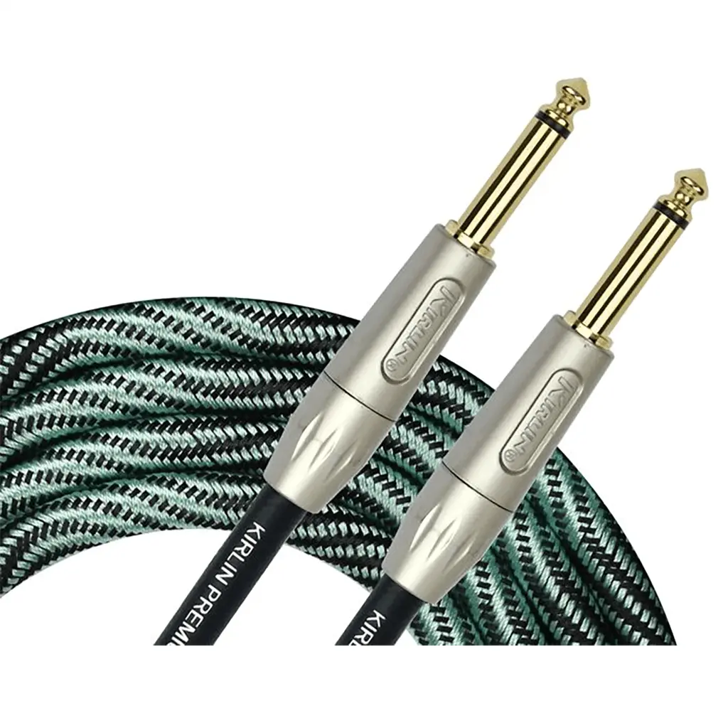 Buy Kirlin Premium Wave Fabric 10' Straight Blue Guitar Cable