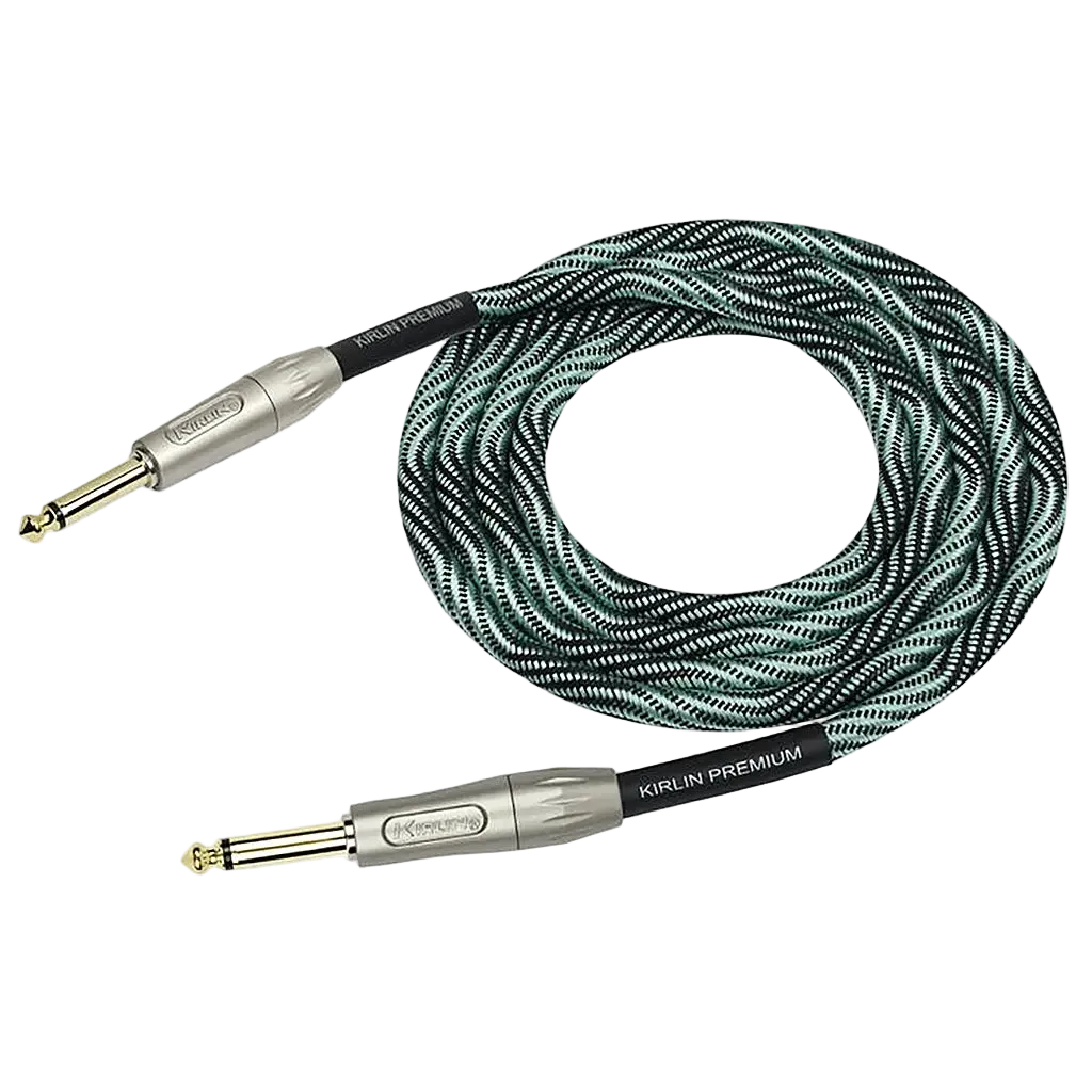 Buy Kirlin Premium Wave Fabric 10' Straight Blue Guitar Cable