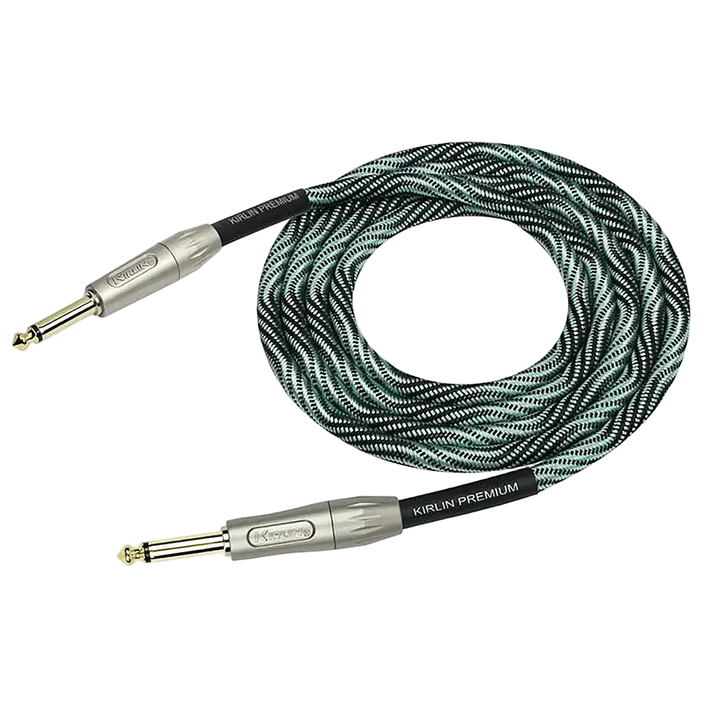 Buy Kirlin Premium Wave Fabric 10' Straight Blue Guitar Cable