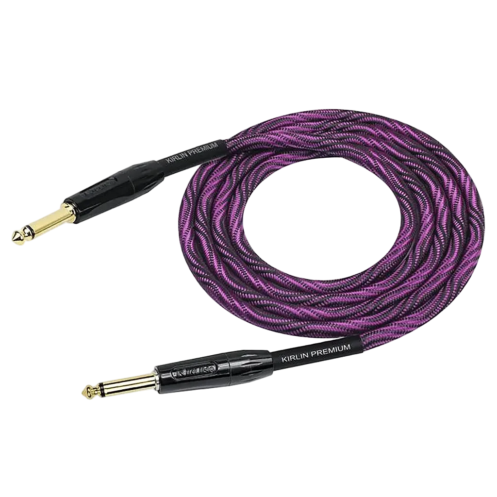 Buy Kirlin Premium Wave Fabric 10' Straight Purple Guitar Cable