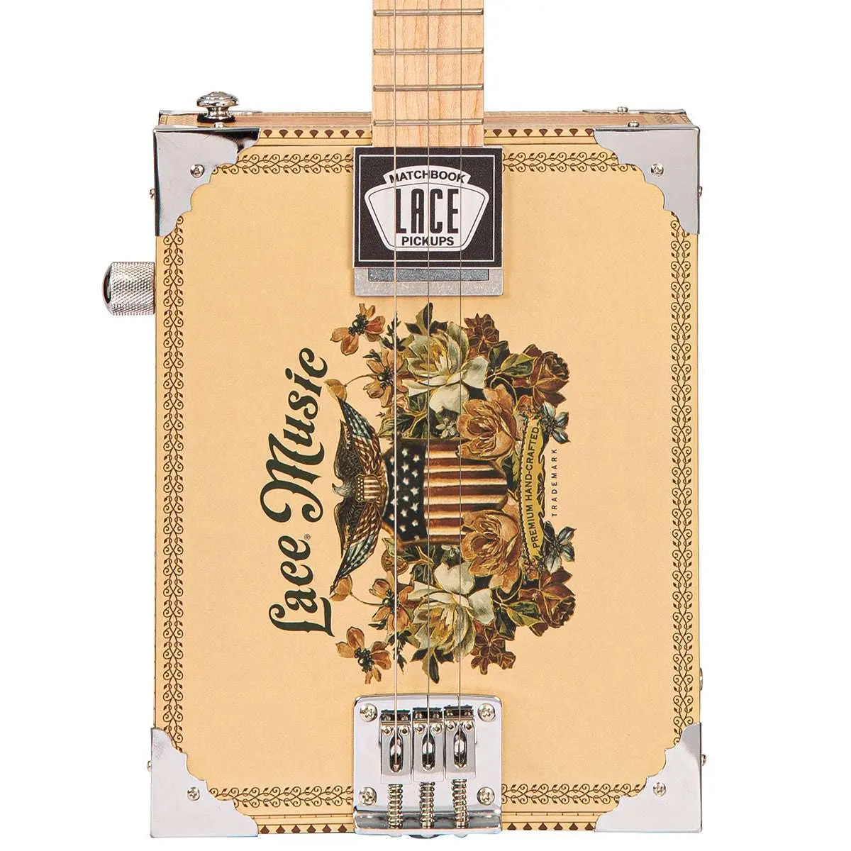 Lace Cigar Box Electric Guitar ~ 3 String ~ Americana - Richards Guitars Of Stratford Upon Avon