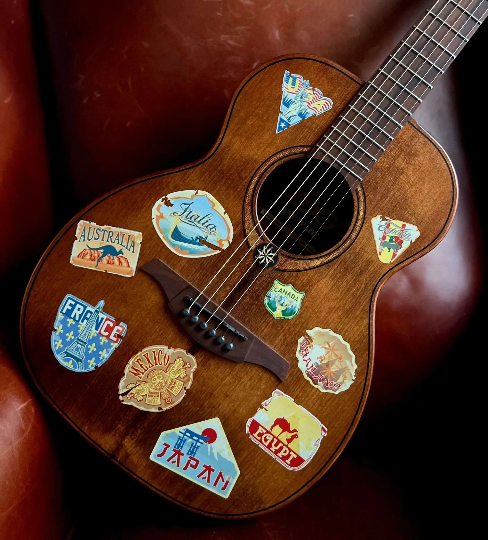 LAG Escapade Globe Trotter Electro Acoustic Travel Guitar - Richards Guitars Of Stratford Upon Avon