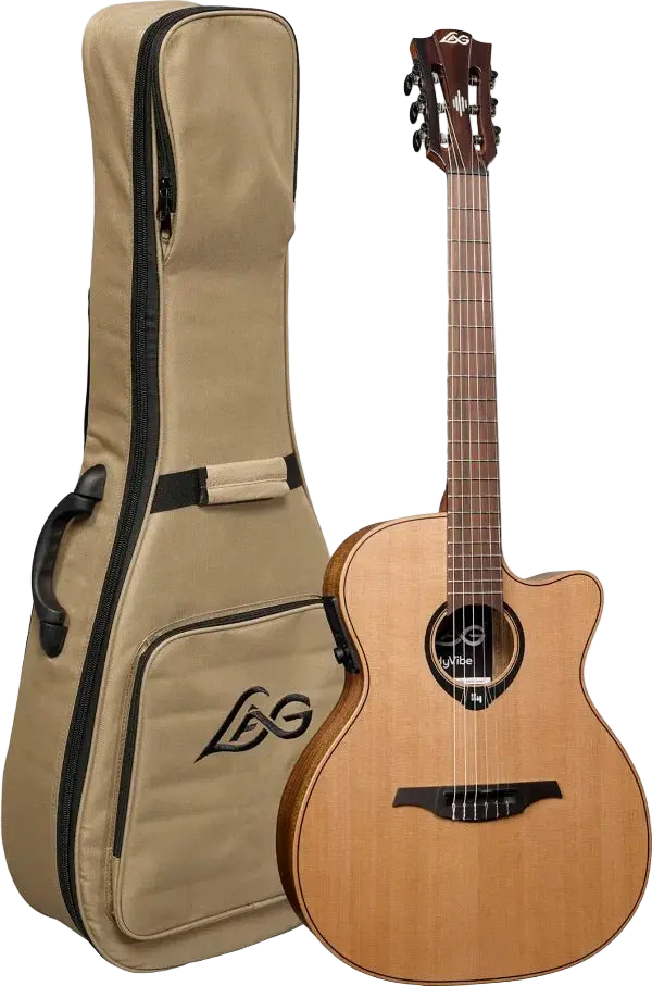 Buy LAG HyVibe 10 H2 - Nylon Strung Auditorium Cutaway Electro Acoustic Guitar