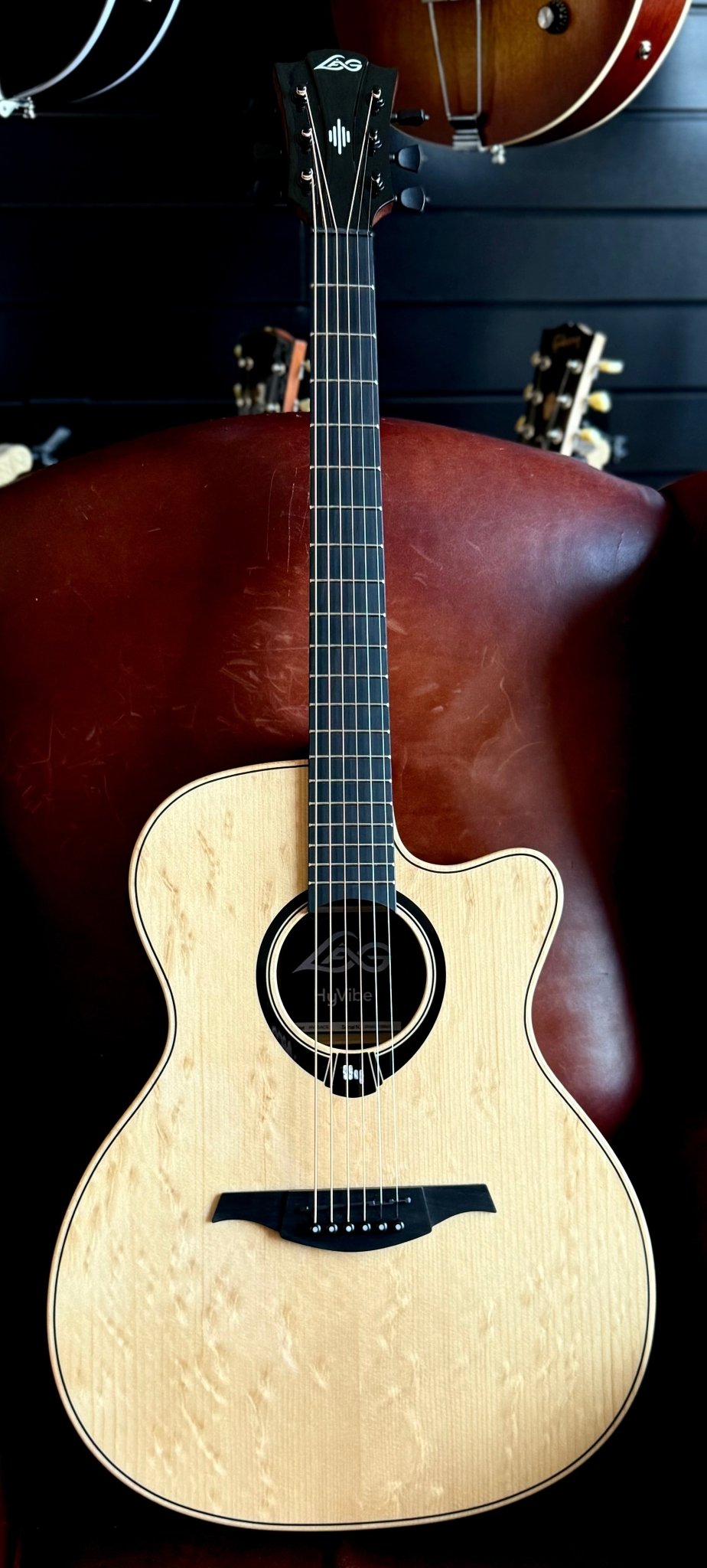 LAG HyVibe 30 H2 - Auditorium Cutaway Electro Acoustic Guitar - Richards Guitars Of Stratford Upon Avon