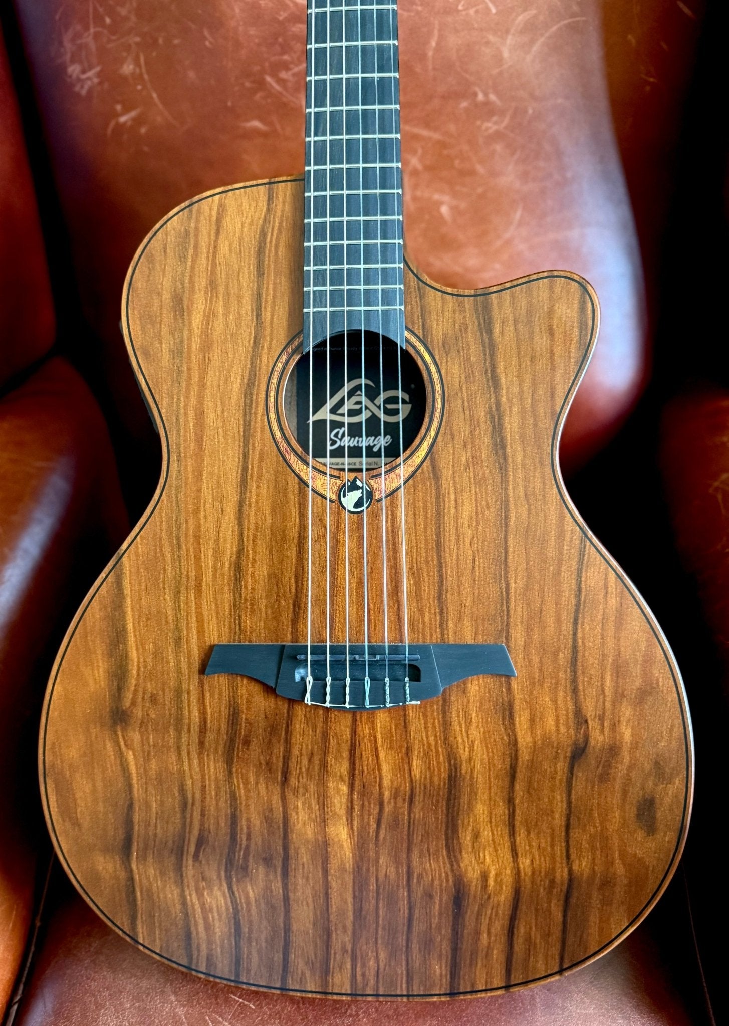 LAG Sauvage Nylon Auditorium Slim Cutaway Electro Acoustic - Richards Guitars Of Stratford Upon Avon