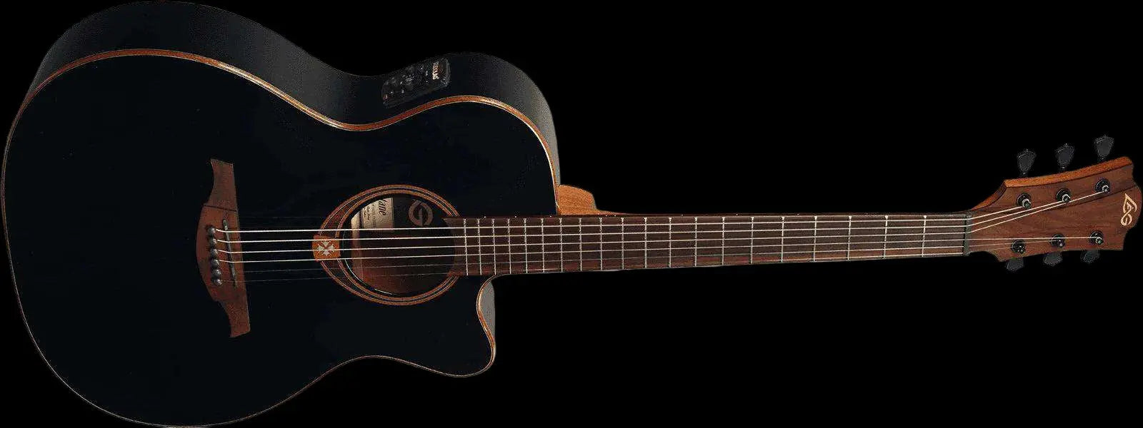 LAG TRAMONTANE 118 T118ACE - BLK AUDITORIUM CUTAWAY ELECTRO BLACK - Richards Guitars Of Stratford Upon Avon