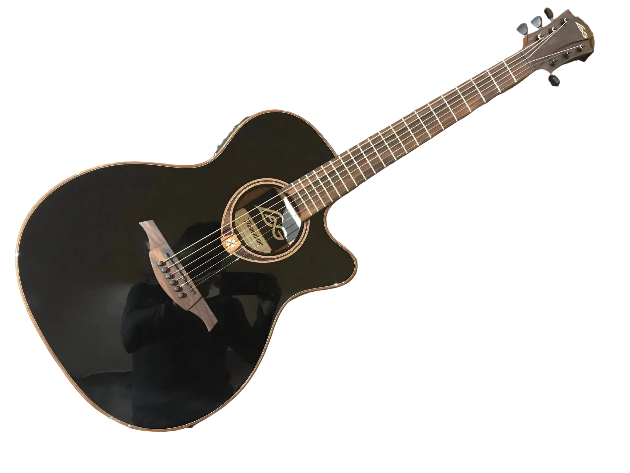 LAG TRAMONTANE 118 T118ASCE - BLK AUDITORIUM SLIM CUTAWAY ELECTRO BLACK - Richards Guitars Of Stratford Upon Avon
