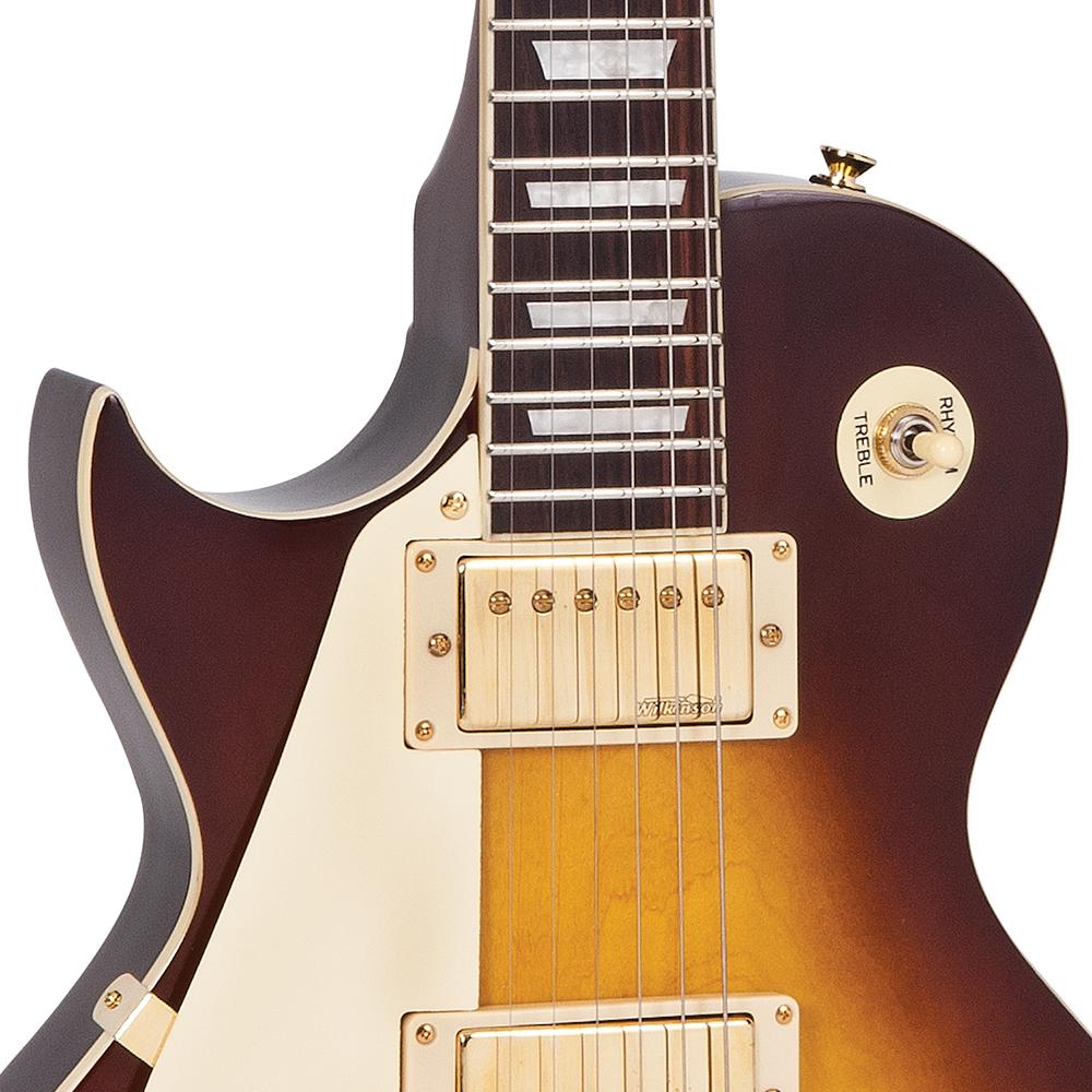 Vintage V100 ReIssued Electric Guitar ~ Left Hand Tobacco Sunburst, Left Hand Electric Guitars for sale at Richards Guitars.