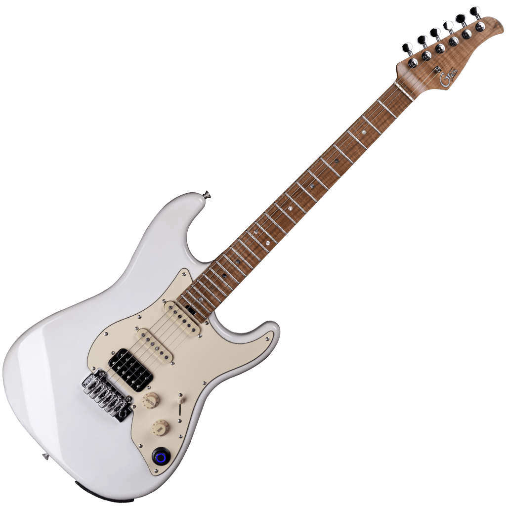 MOOER GTRS PRO 801 OLYMPIC WHITE MN Inteligent Guitar With Built In Effects & Programmable App + £225 Of Custom Pro Setup & Backup Service - Richards Guitars Of Stratford Upon Avon