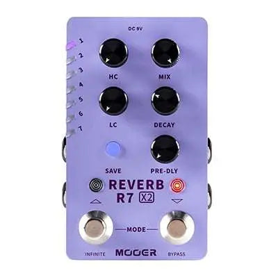 MOOER R7 X2 REVERB STEREO REVERB PEDAL - Richards Guitars Of Stratford Upon Avon