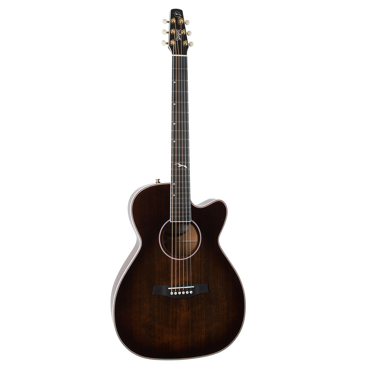 Seagull Artist Mosaic Anthem C/A Electro-Acoustic Guitar ~ Bourbon Burst with Bag,  for sale at Richards Guitars.