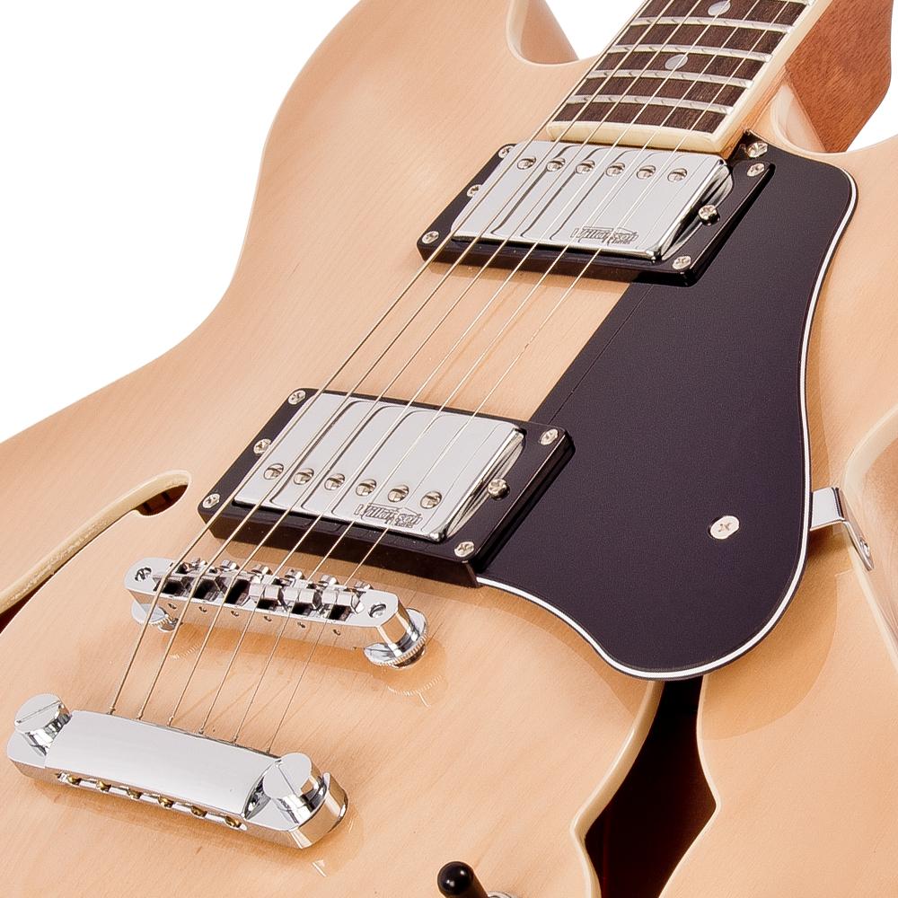 Vintage VSA500 ReIssued Semi Acoustic Guitar ~ Natural Maple, Semi-Acoustic Guitars for sale at Richards Guitars.