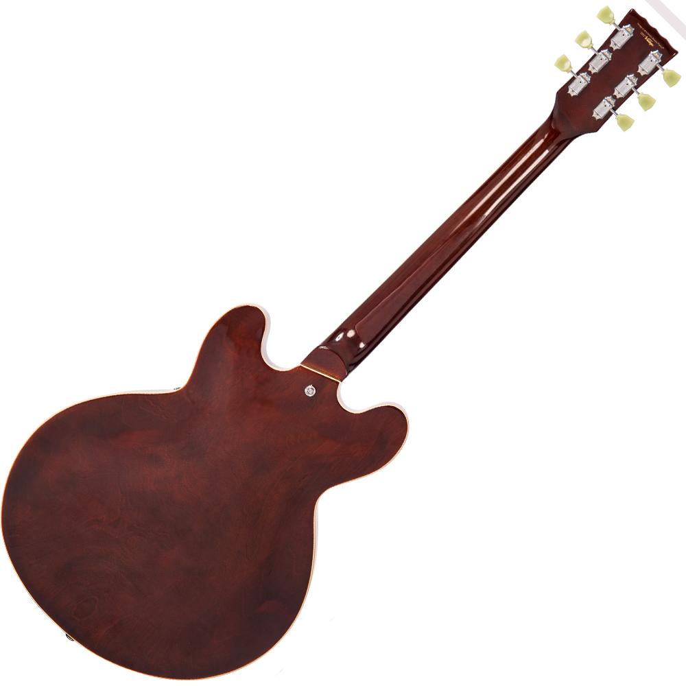 Vintage VSA500 ReIssued Semi Acoustic Guitar ~ Natural Walnut, Semi-Acoustic Guitars for sale at Richards Guitars.