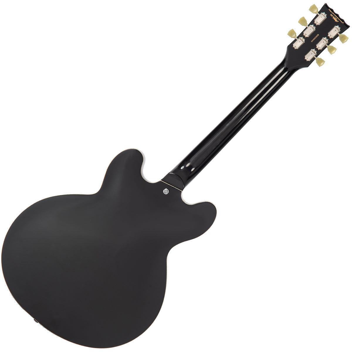 Vintage VSA500P ReIssued Semi Acoustic Guitar ~ Boulevard Black, Semi-Acoustic Guitars for sale at Richards Guitars.