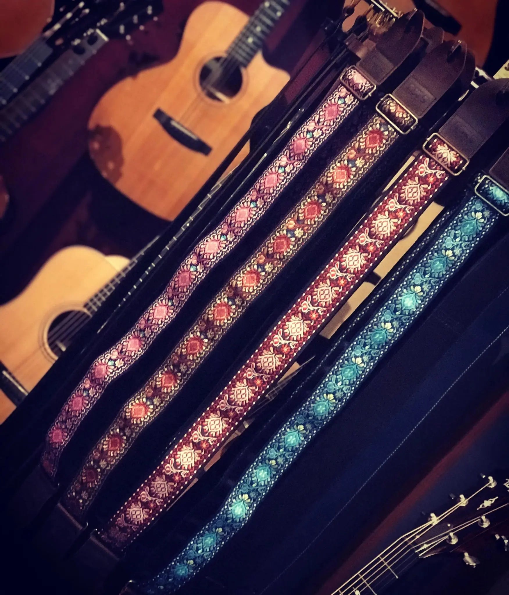 SMJ Reserve Collection "Ruby Tiger" Guitar Strap - Richards Guitars Of Stratford Upon Avon