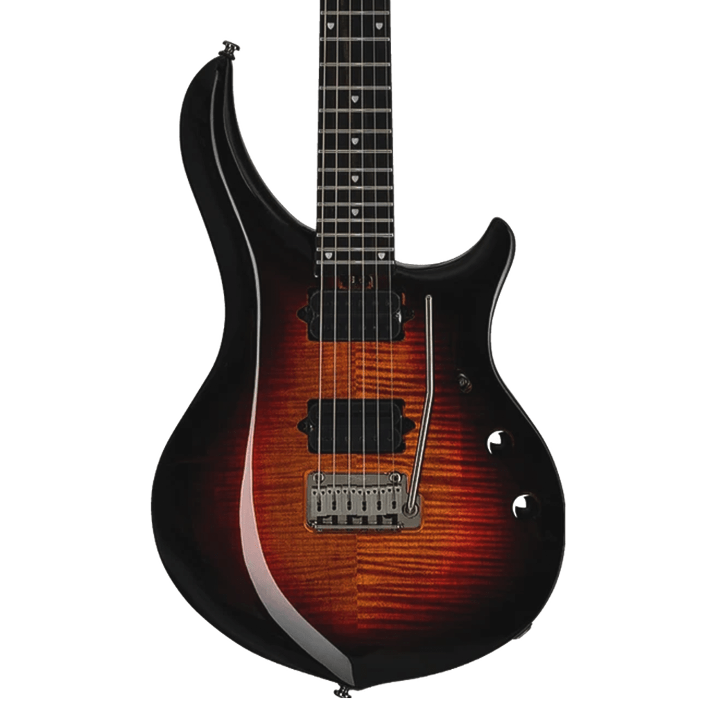Sterling By Music Man Majesty Dimarzio Flame Maple Tiger Eye - Richards Guitars Of Stratford Upon Avon