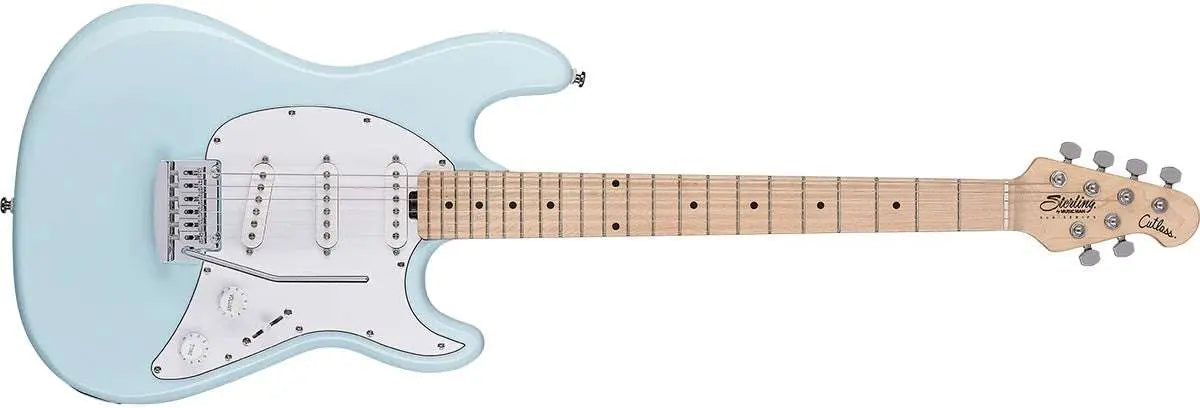 Sterling By Musicman CUTLASS CT30 SSS DAPHNE BLUE MN - Richards Guitars Of Stratford Upon Avon