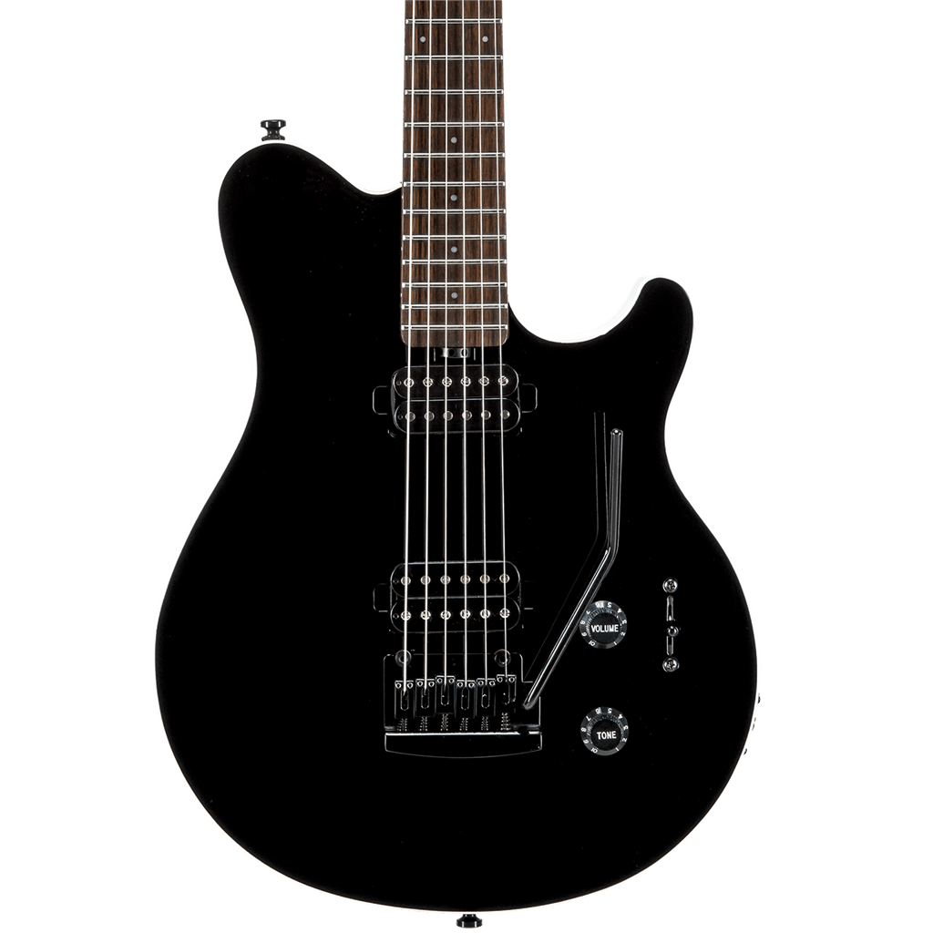 Sterling By Musicman SUB Axis Black With White Body Binding - Richards Guitars Of Stratford Upon Avon