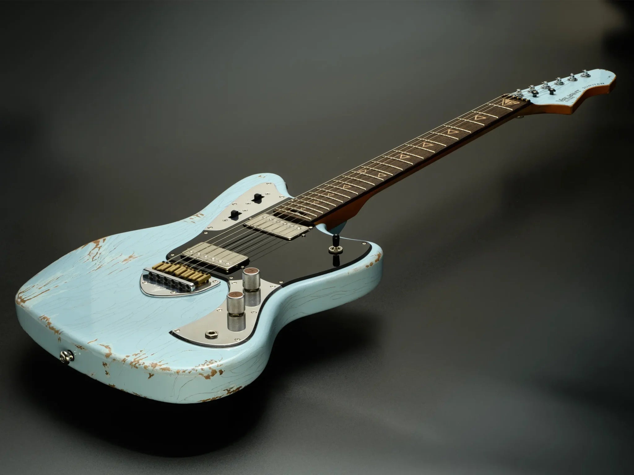 Valiant Jupiter Distressed Sonic Blue Electric Guitar - Richards Guitars Of Stratford Upon Avon