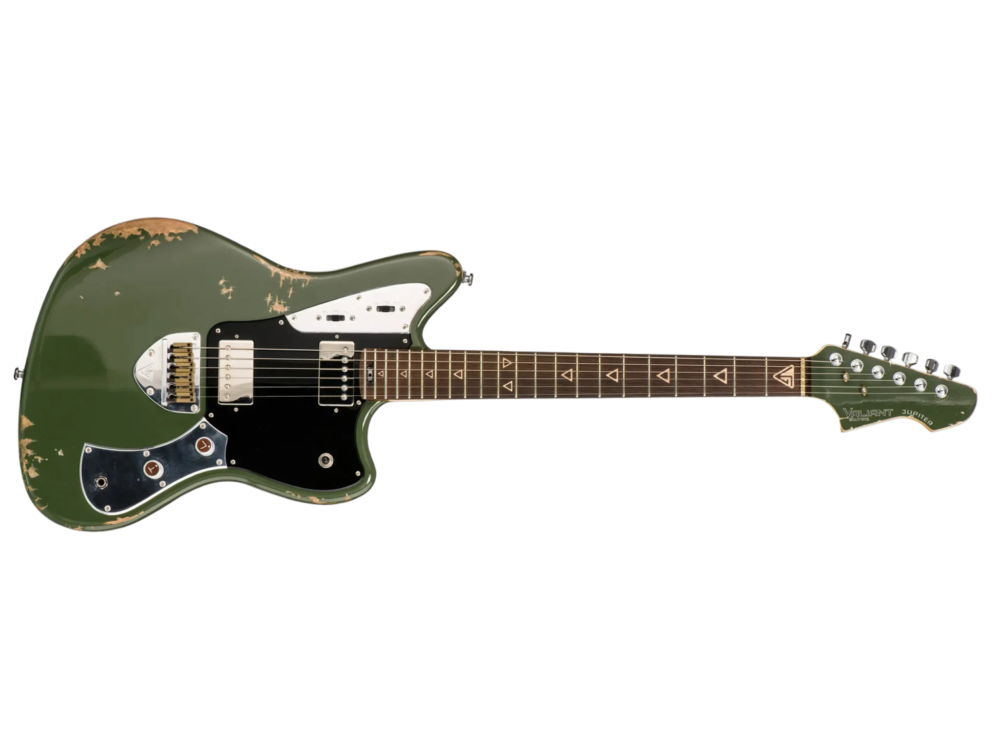 Valiant Jupiter Olive Mash Distressed - Richards Guitars Of Stratford Upon Avon
