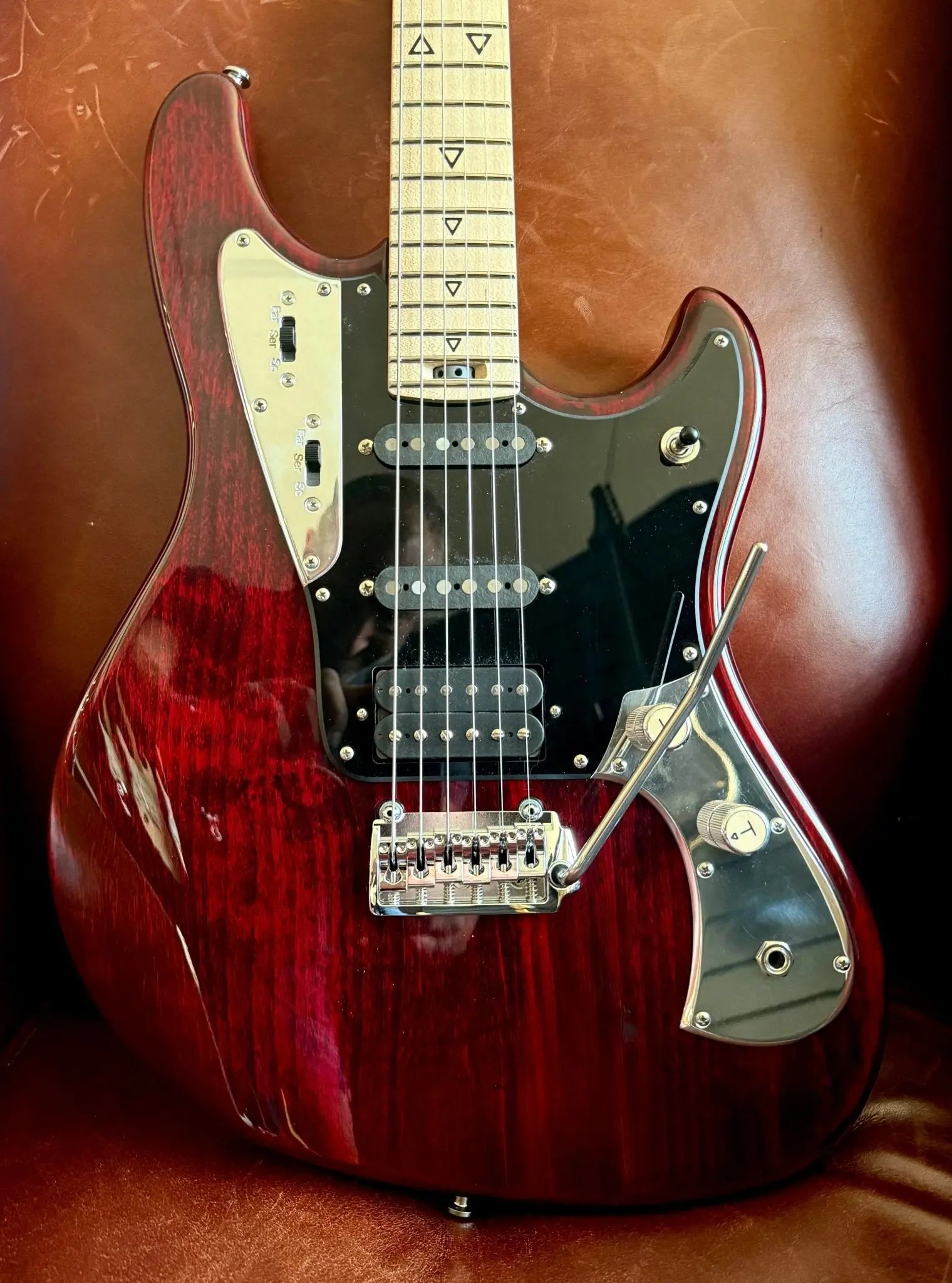 Valiant Mercury Burgundy Red w' 1 Piece Body & Stainless Steel Frets - Richards Guitars Of Stratford Upon Avon