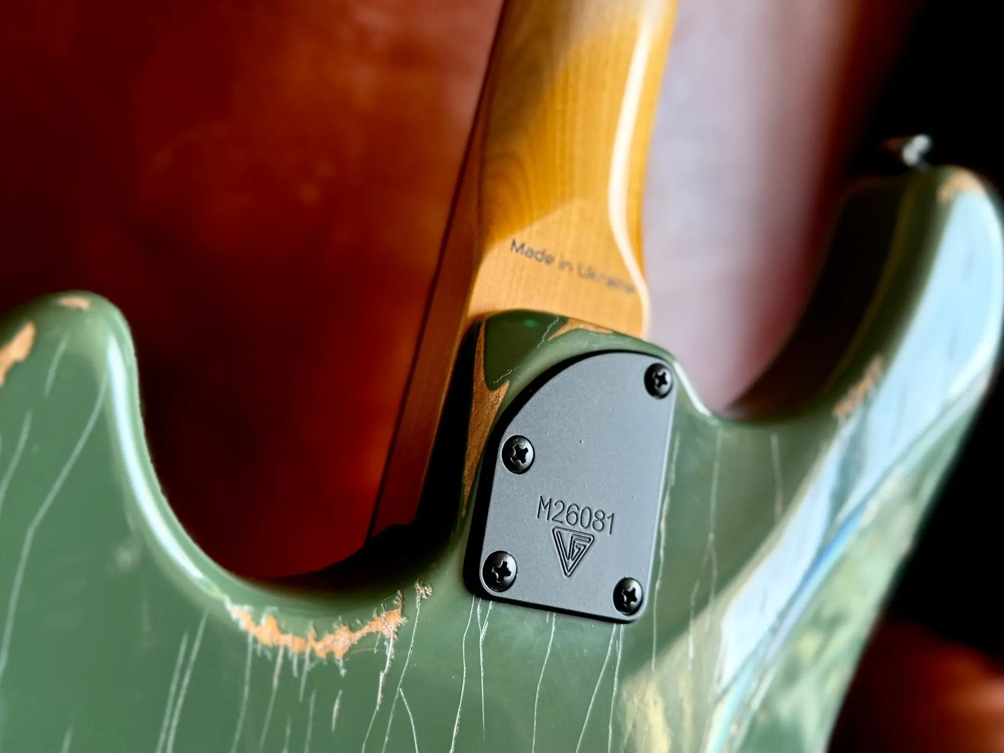 Buy Valiant Olive Green Distressed "Extreme" w' Stainless Steel Frets