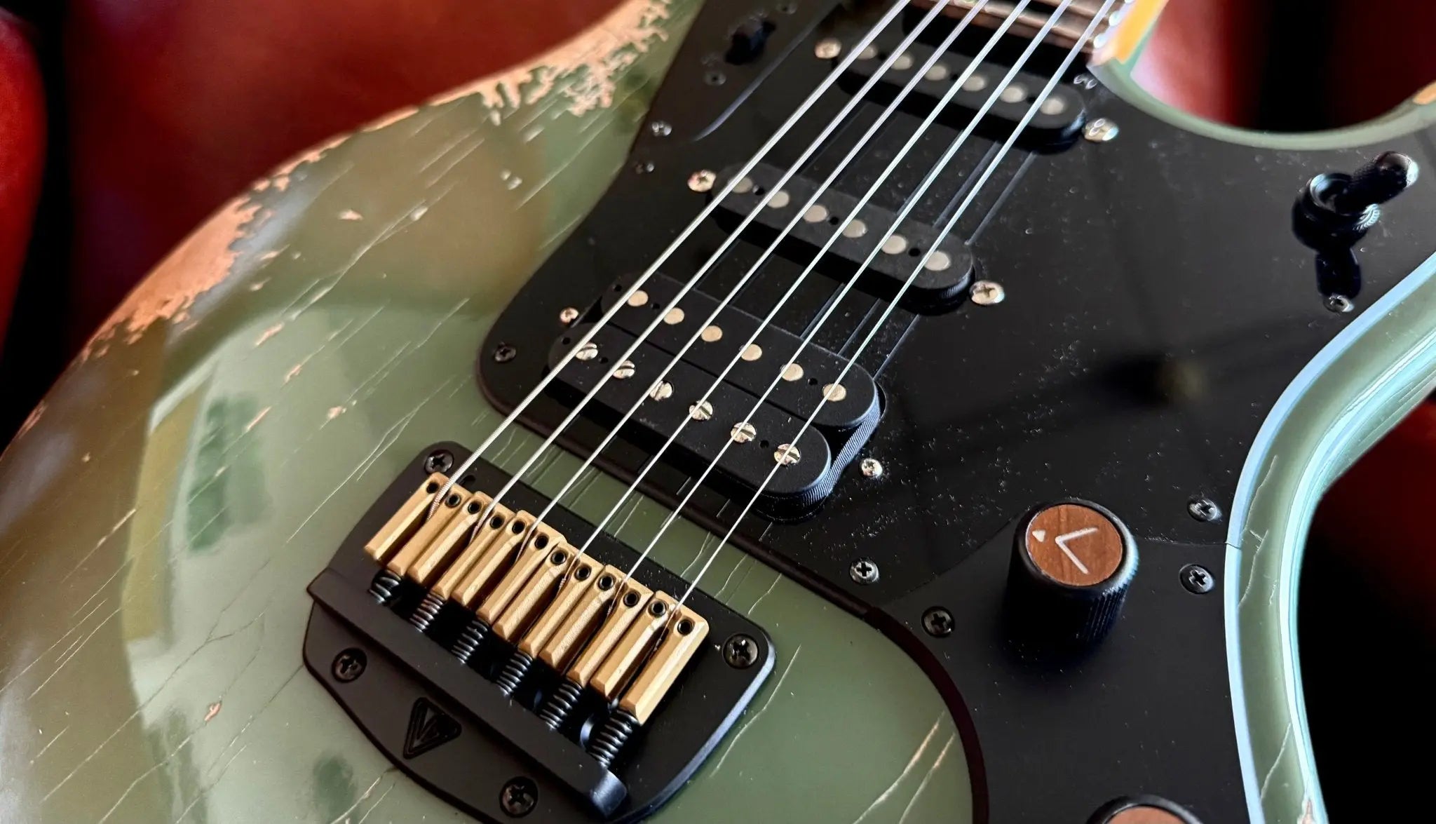 Buy Valiant Olive Green Distressed "Extreme" w' Stainless Steel Frets