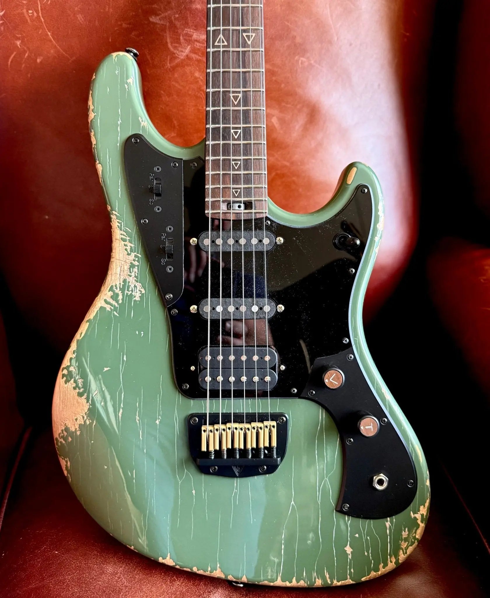 Buy Valiant Olive Green Distressed "Extreme" w' Stainless Steel Frets