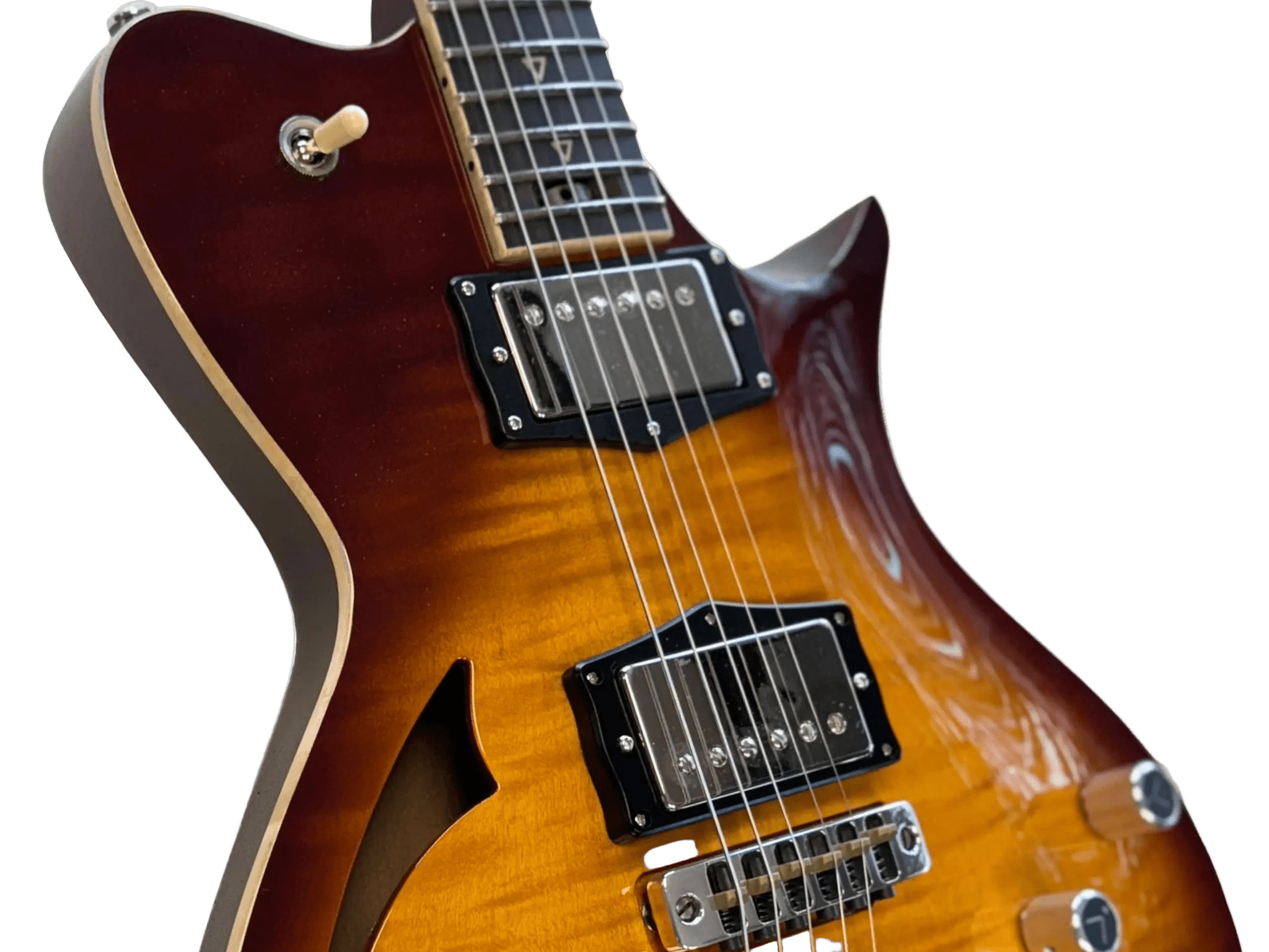 Valiant Smith Tobacco Burst Semi - Hollow Electric Guitar - Richards Guitars Of Stratford Upon Avon
