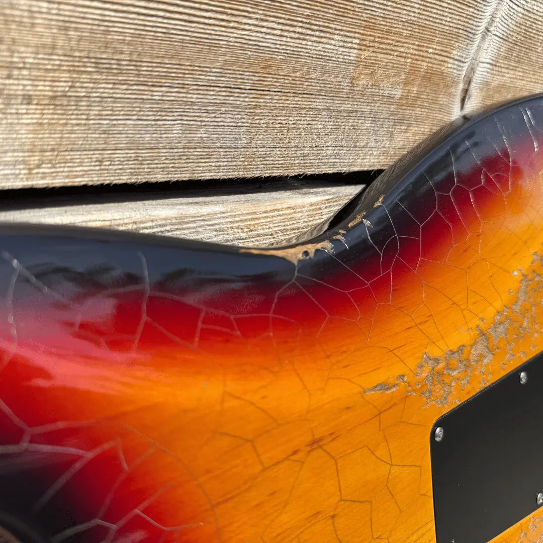 Valiant Soothsayer Distressed Vintage Burst W' Stainless Steel Fret Upgrade - Richards Guitars Of Stratford Upon Avon