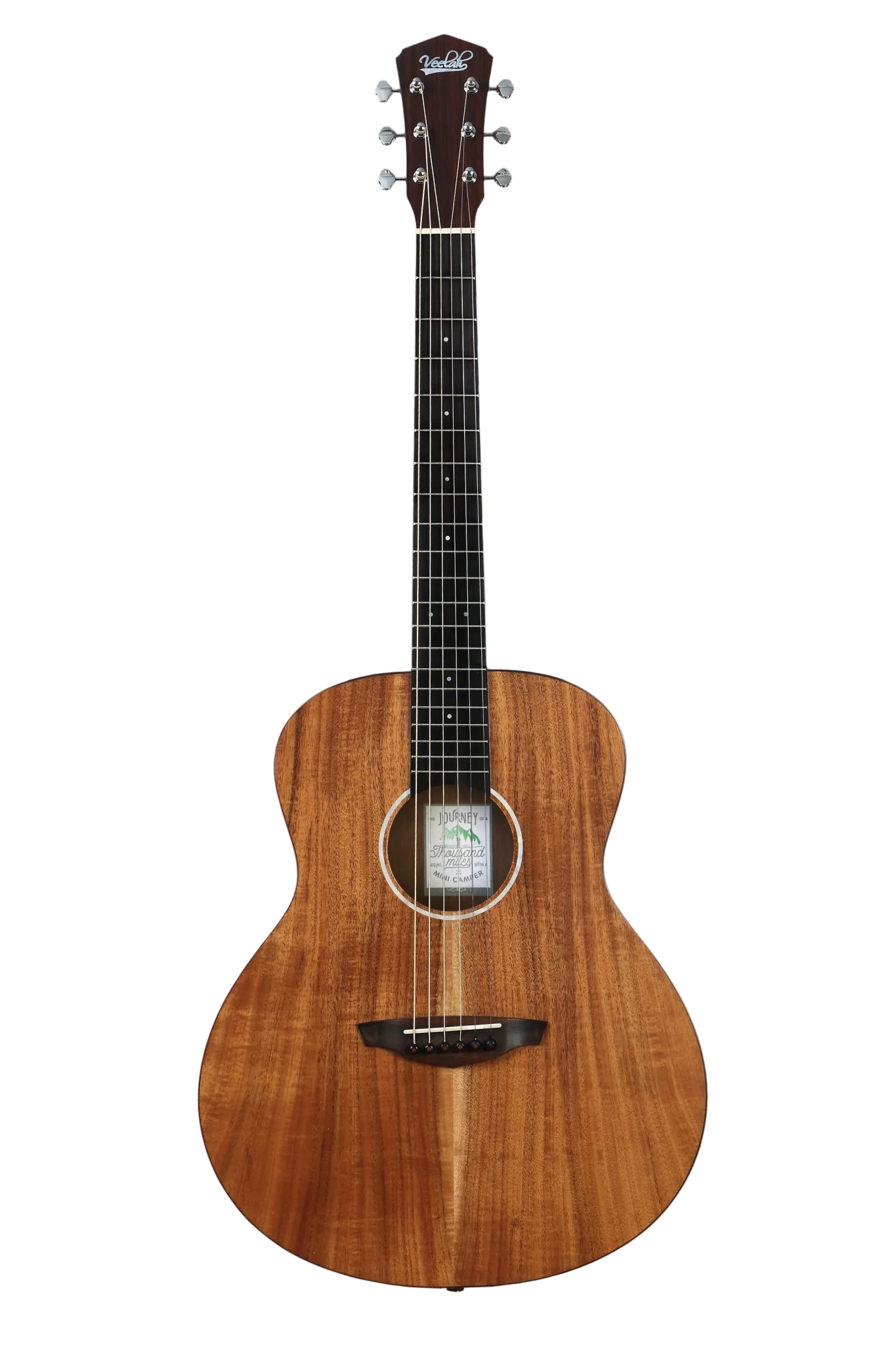 Veelah Mini Camper Solid Top Acacia Koa Acoustic Guitar w/ Gig Bag - Richards Guitars Of Stratford Upon Avon