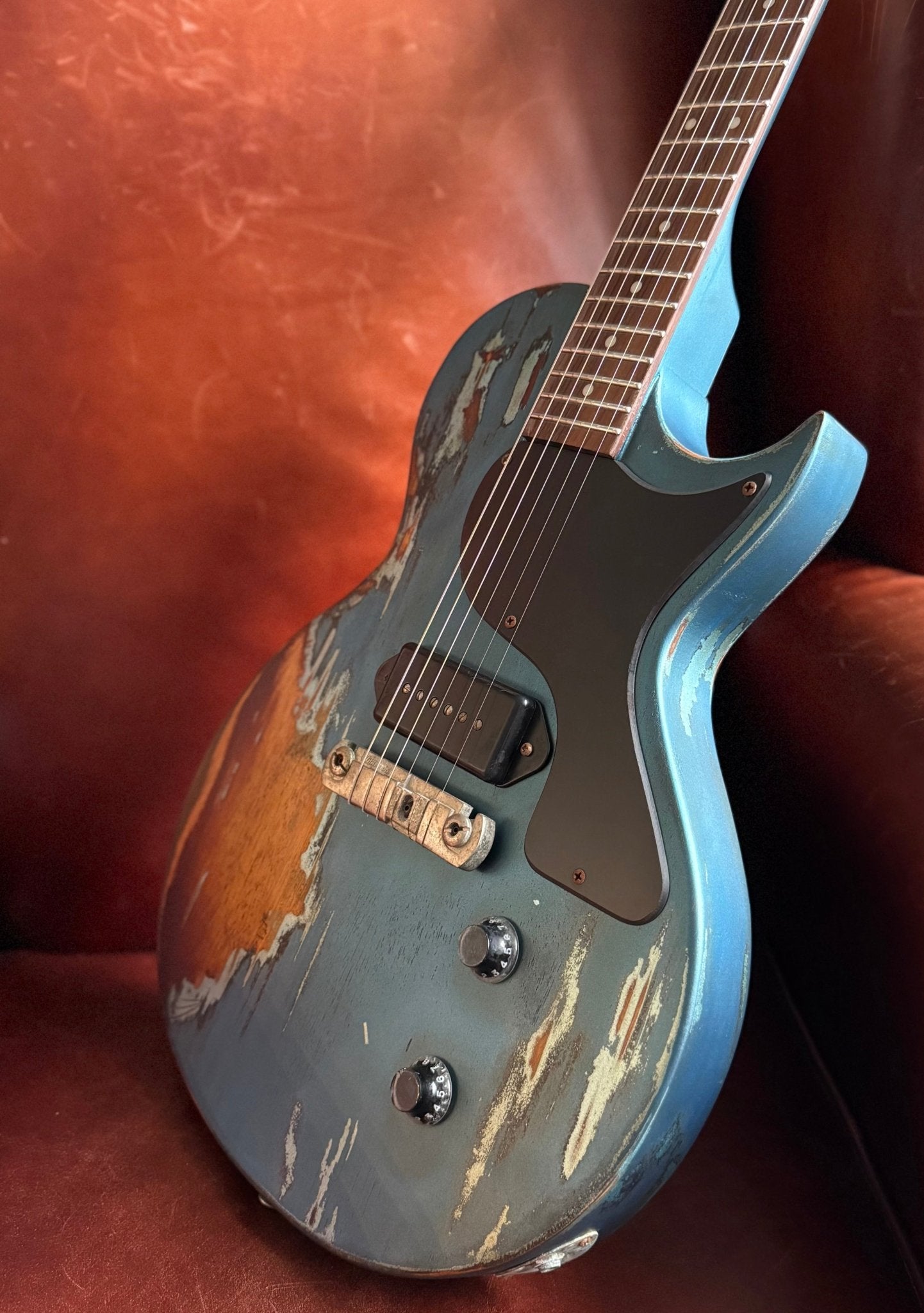 Vintage "Industrial Punk" V120 ProShop - Scorched Earth Blue Over Sunburst - Richards Guitars Of Stratford Upon Avon