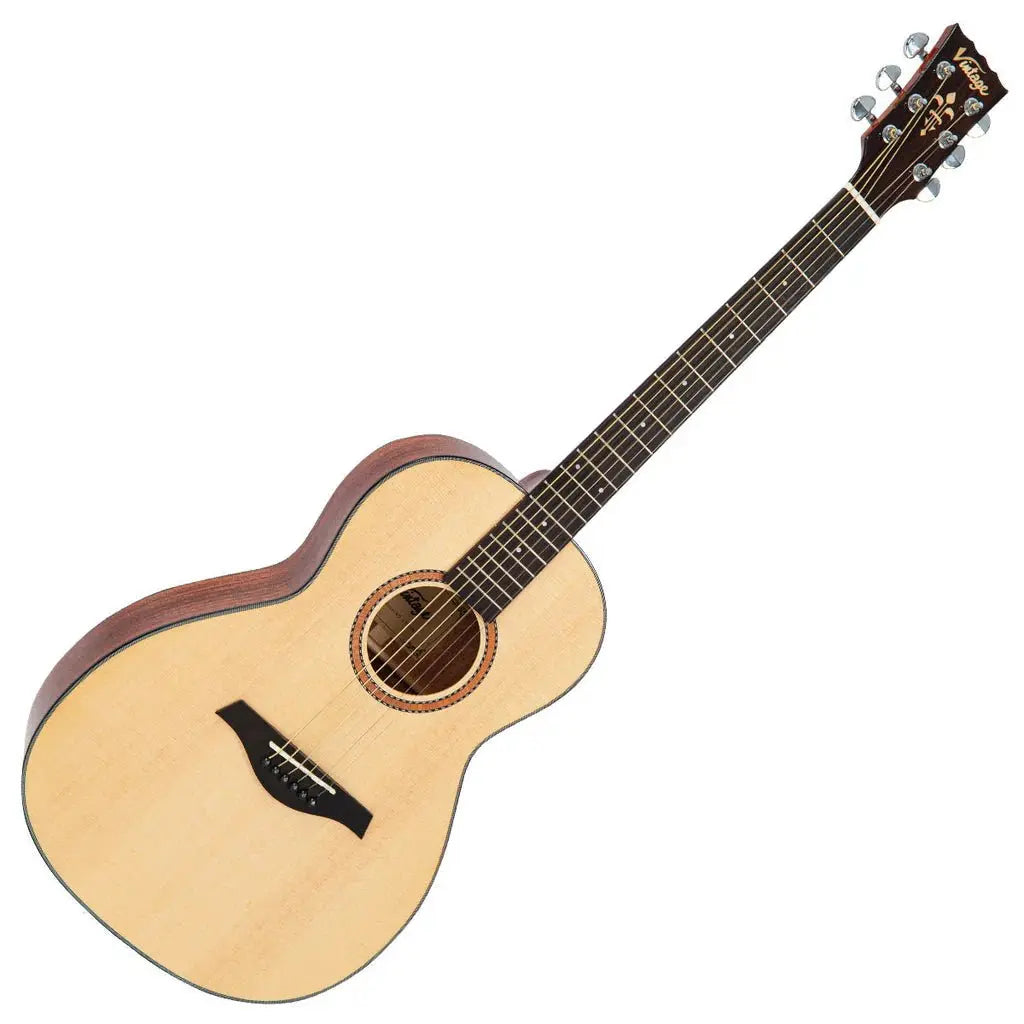 Vintage Performer Series Acoustic Parlour Guitar ~ Natural Gloss - Richards Guitars Of Stratford Upon Avon