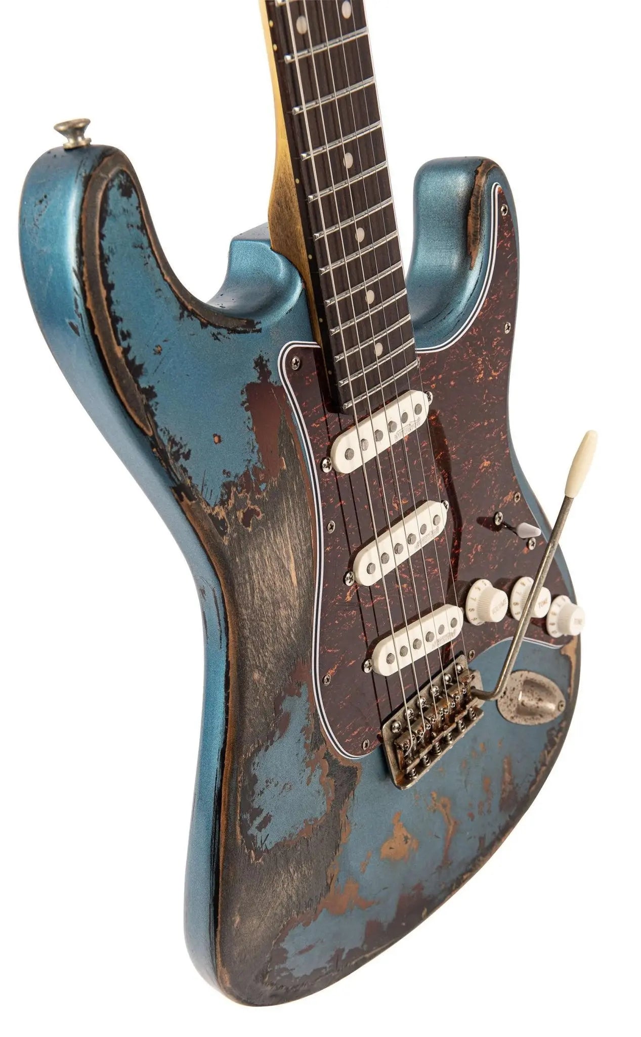 Vintage ProShop "Industrial Punk" V6 Custom in Scorched Earth Blue & FREE Custom Pro Setup - Richards Guitars Of Stratford Upon Avon