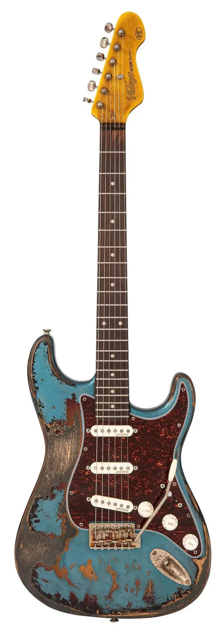 Vintage ProShop "Industrial Punk" V6 Custom in Scorched Earth Blue & FREE Custom Pro Setup - Richards Guitars Of Stratford Upon Avon