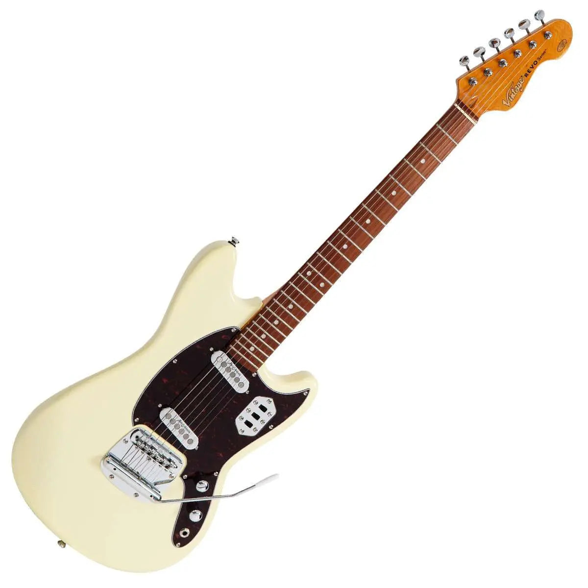Vintage REVO Series 'Colt SS Twin' Electric Guitar ~ Vintage White - Richards Guitars Of Stratford Upon Avon