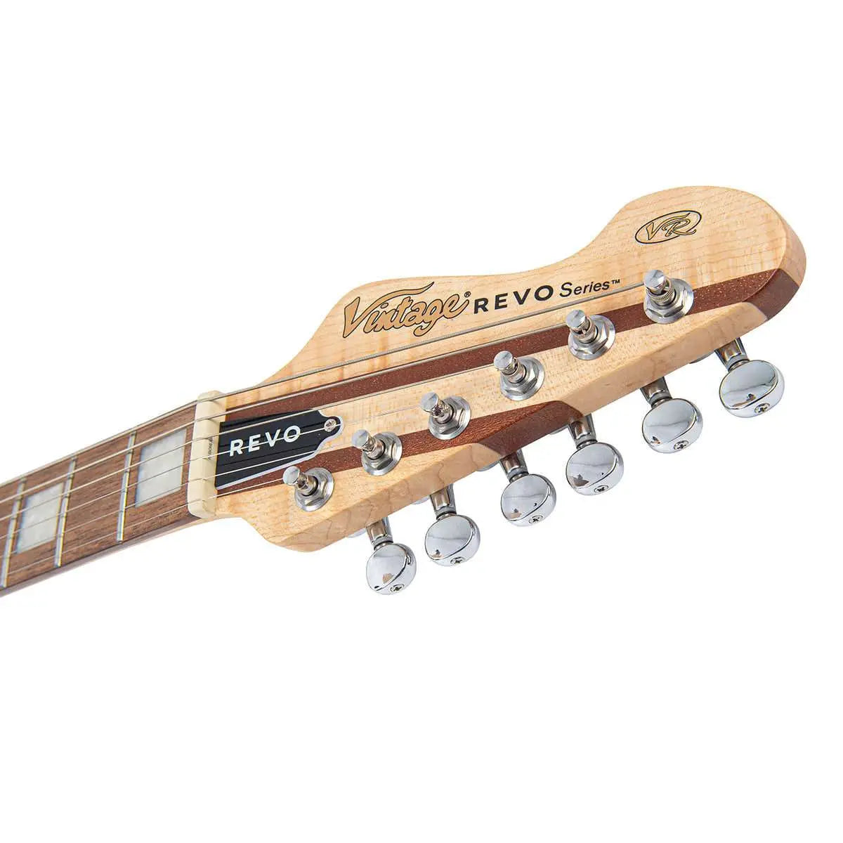 Vintage REVO Series 'Integra' Electric Guitar ~ Satin Natural - Richards Guitars Of Stratford Upon Avon