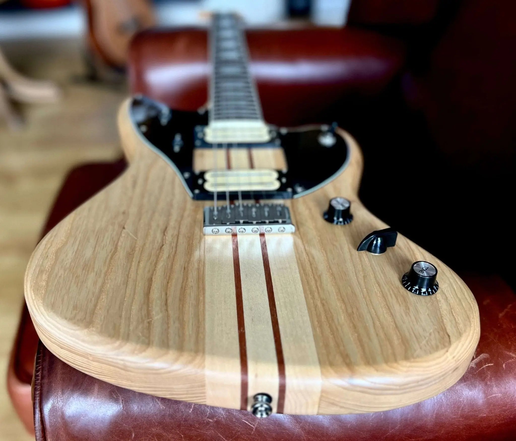 Vintage REVO Series 'Integra' Electric Guitar ~ Satin Natural - Richards Guitars Of Stratford Upon Avon