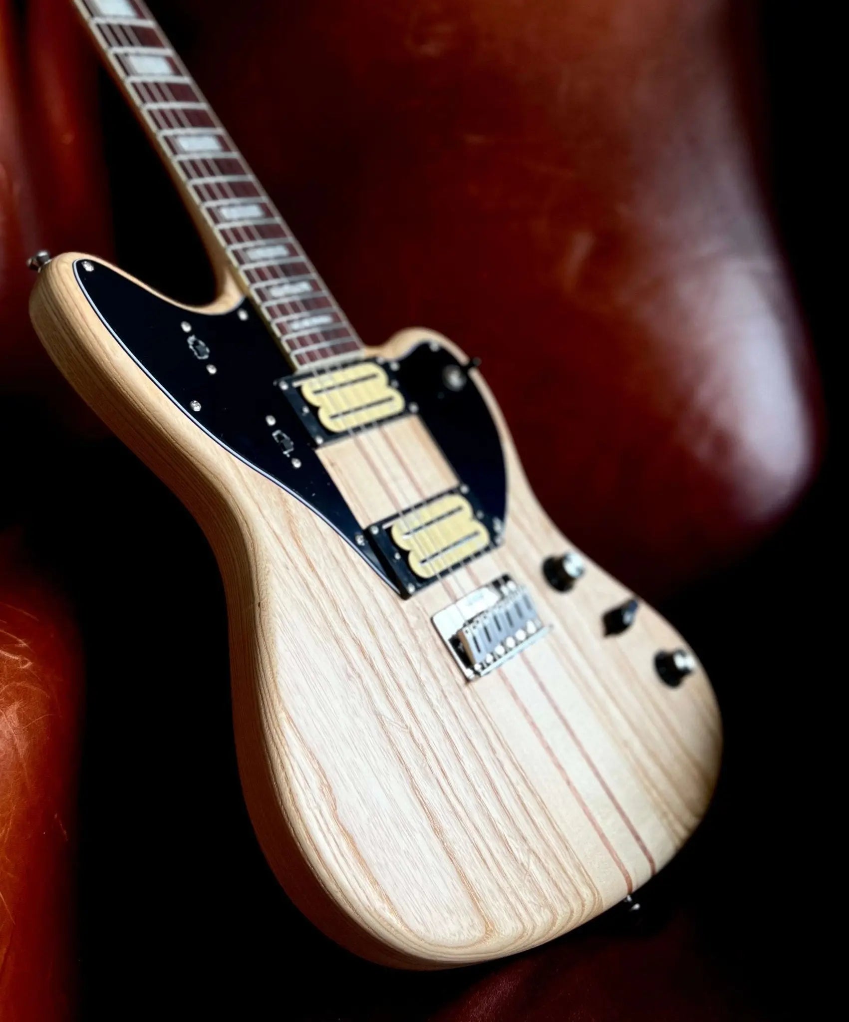 Vintage REVO Series 'Integra' Electric Guitar ~ Satin Natural - Richards Guitars Of Stratford Upon Avon