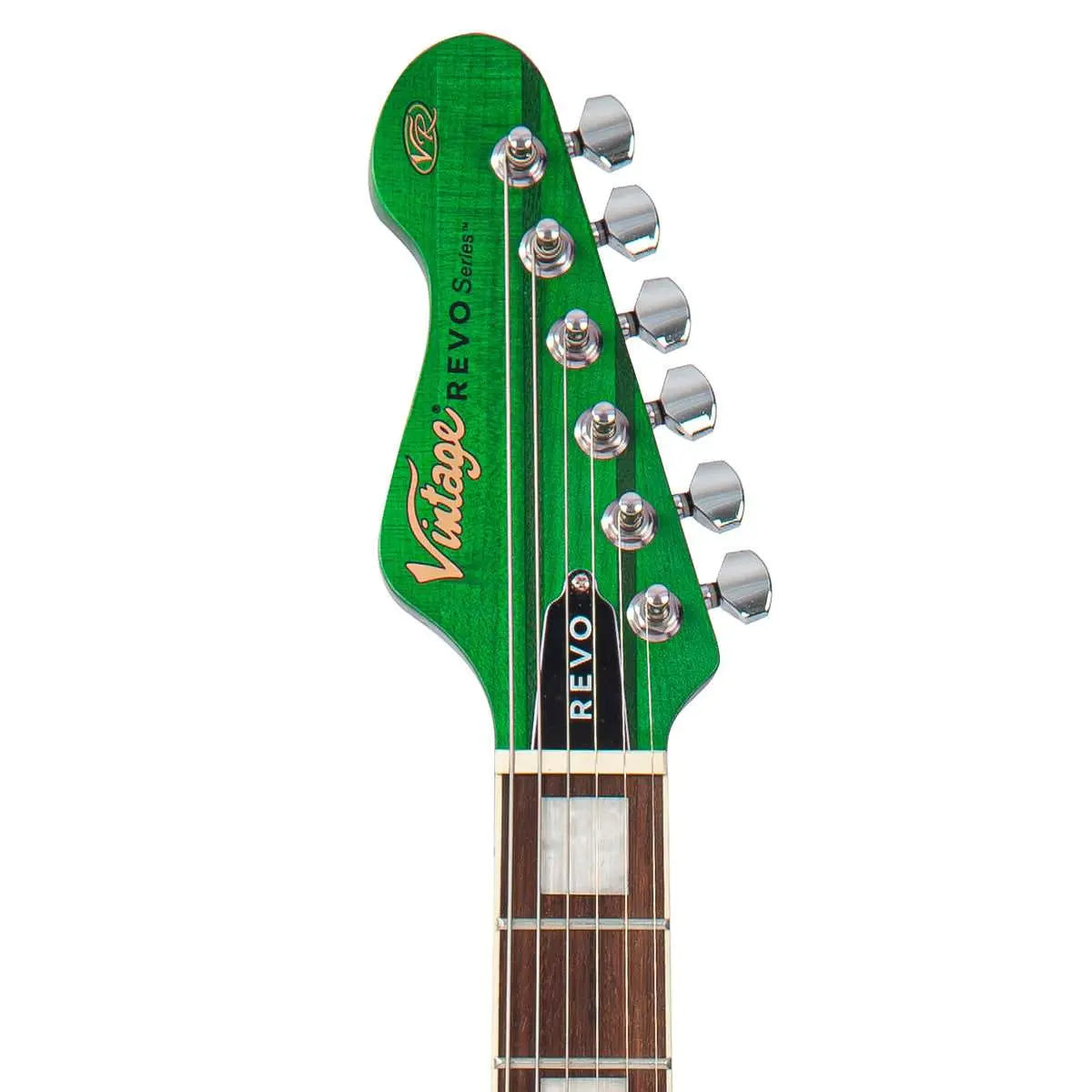 Vintage REVO Series 'Integra' Guitar ~ Green/Yellow Burst - Richards Guitars Of Stratford Upon Avon