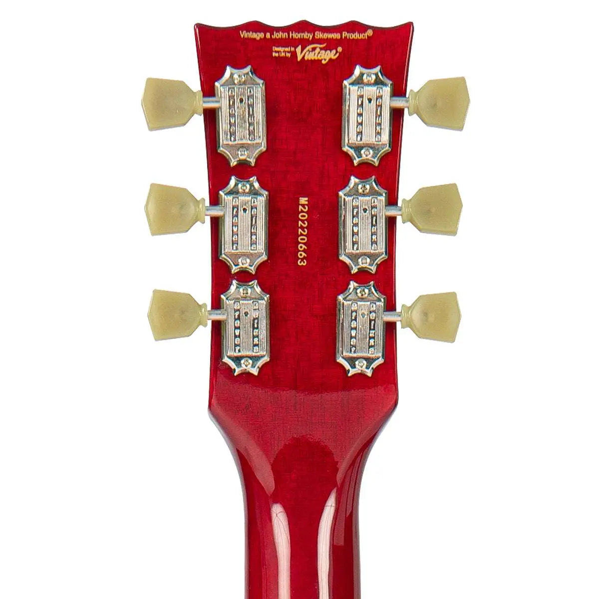 Vintage REVO Series 'Superthin' Electric Guitar ~ Cherry Red - Richards Guitars Of Stratford Upon Avon
