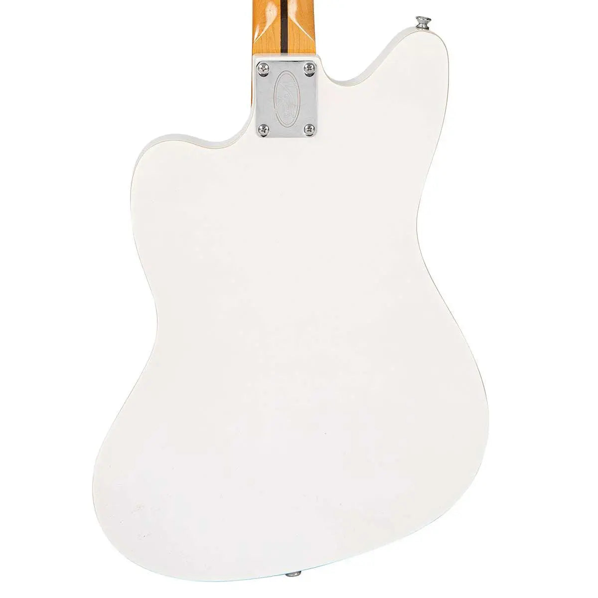 Vintage REVO Series 'Surfmaster Quad' Electric Guitar ~ Metallic White - Richards Guitars Of Stratford Upon Avon
