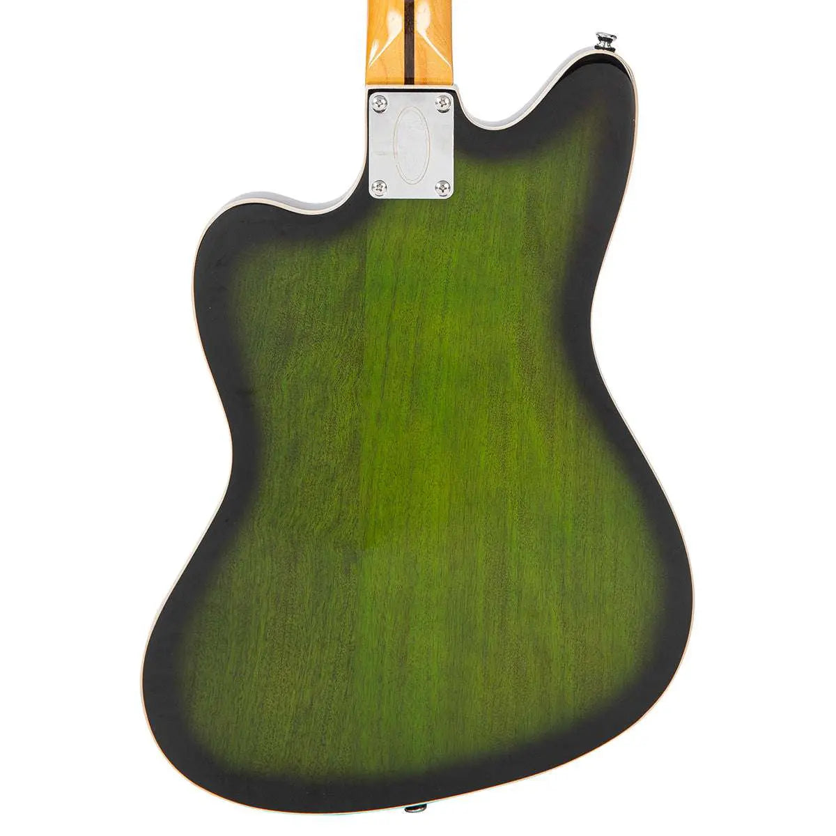 Vintage REVO Series VRS652GB Surfmaster Thinline' Twin Electric Guitar ~ Greenburst - Richards Guitars Of Stratford Upon Avon